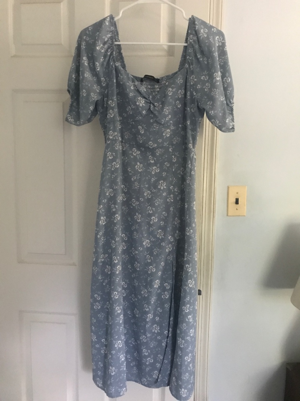 Hesperus Milkmaid Midi Blue Floral Dress